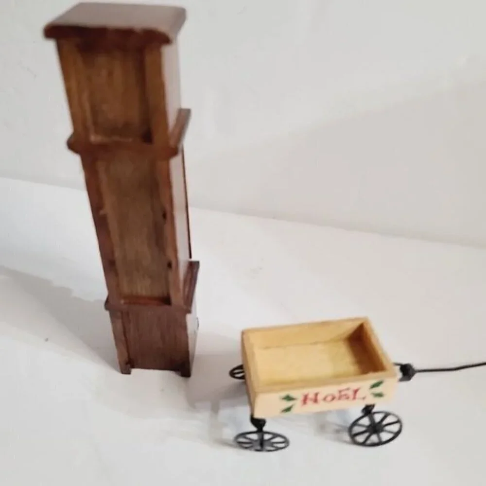 Vintage Antique Dollhouse Furniture Miniatures Clock Wall Art Croquet